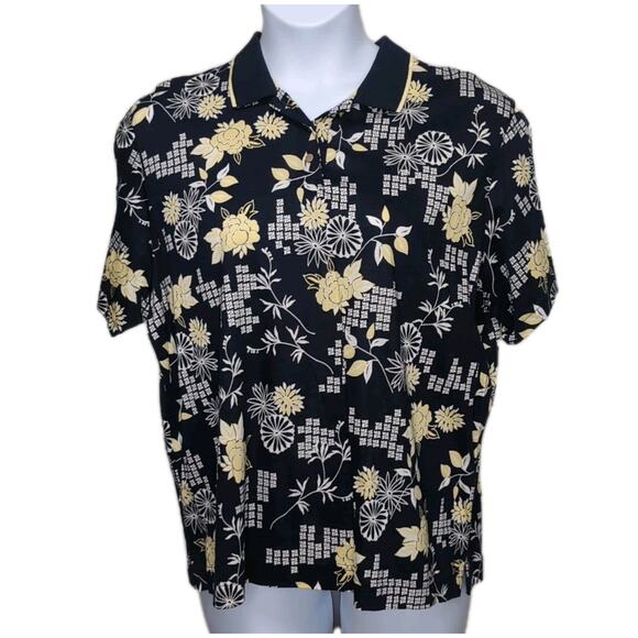 Tail Golf Polo Shirt Womens Size XXL Navy Blue Floral Tennis Pickleball NEW NWT - Picture 2 of 14